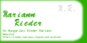 mariann rieder business card